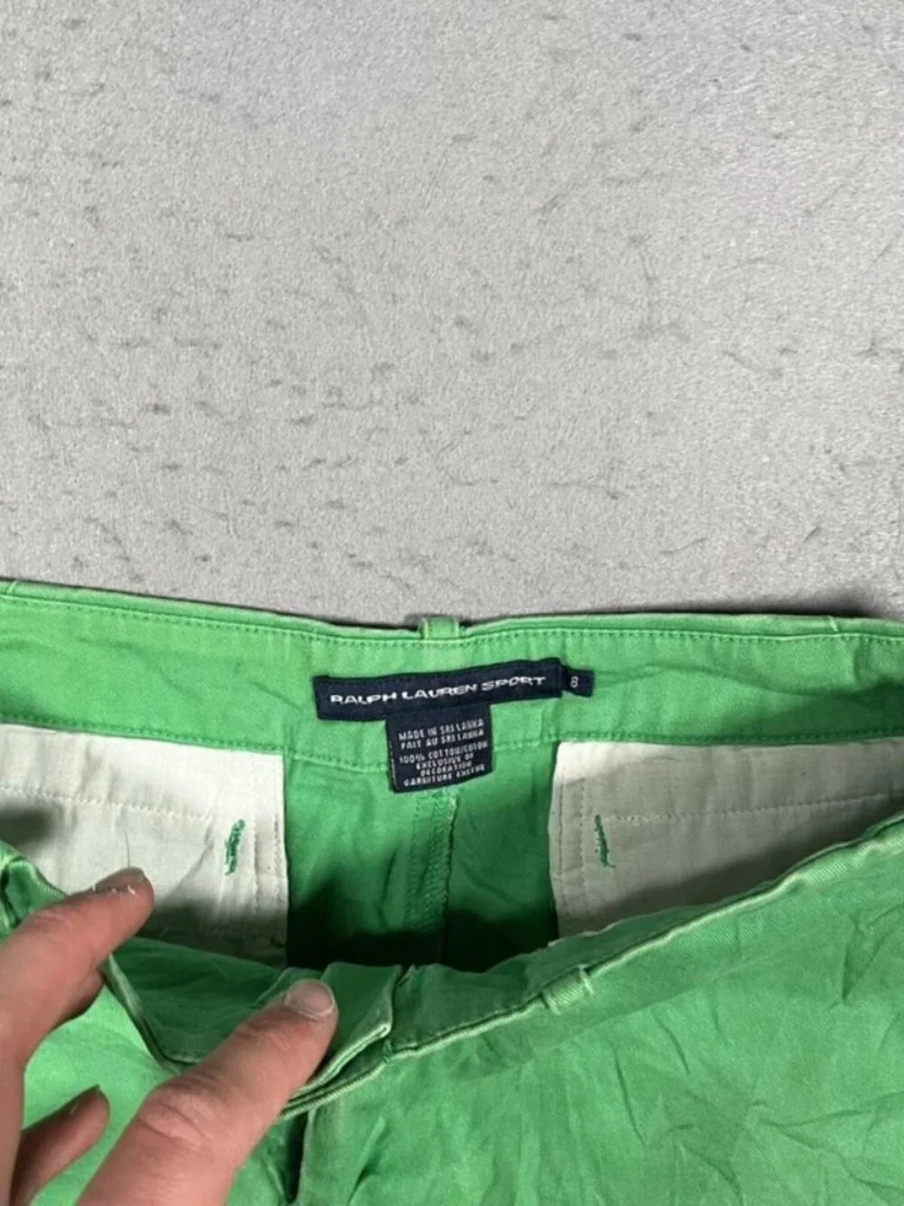Polo Ralph Lauren Green Sport Cropped Chino Shorts Womens W32 I3